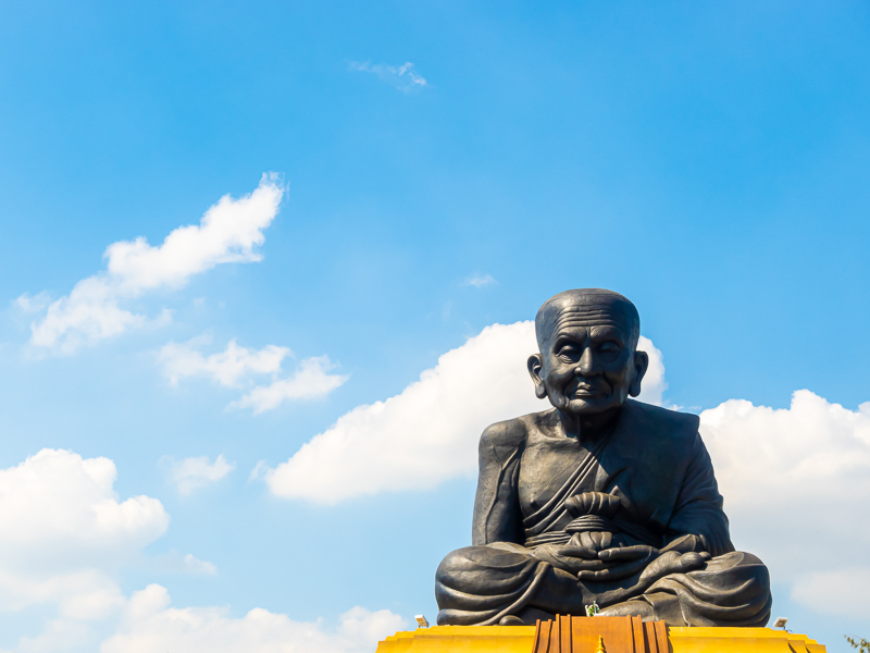 Luang Pu Thuat statue at Wat Huay Mongkol Temple in Thailand